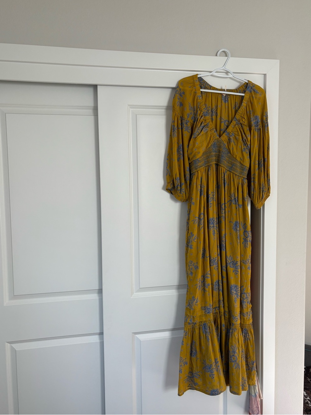 Free People Mustard Floral Maxi Dress